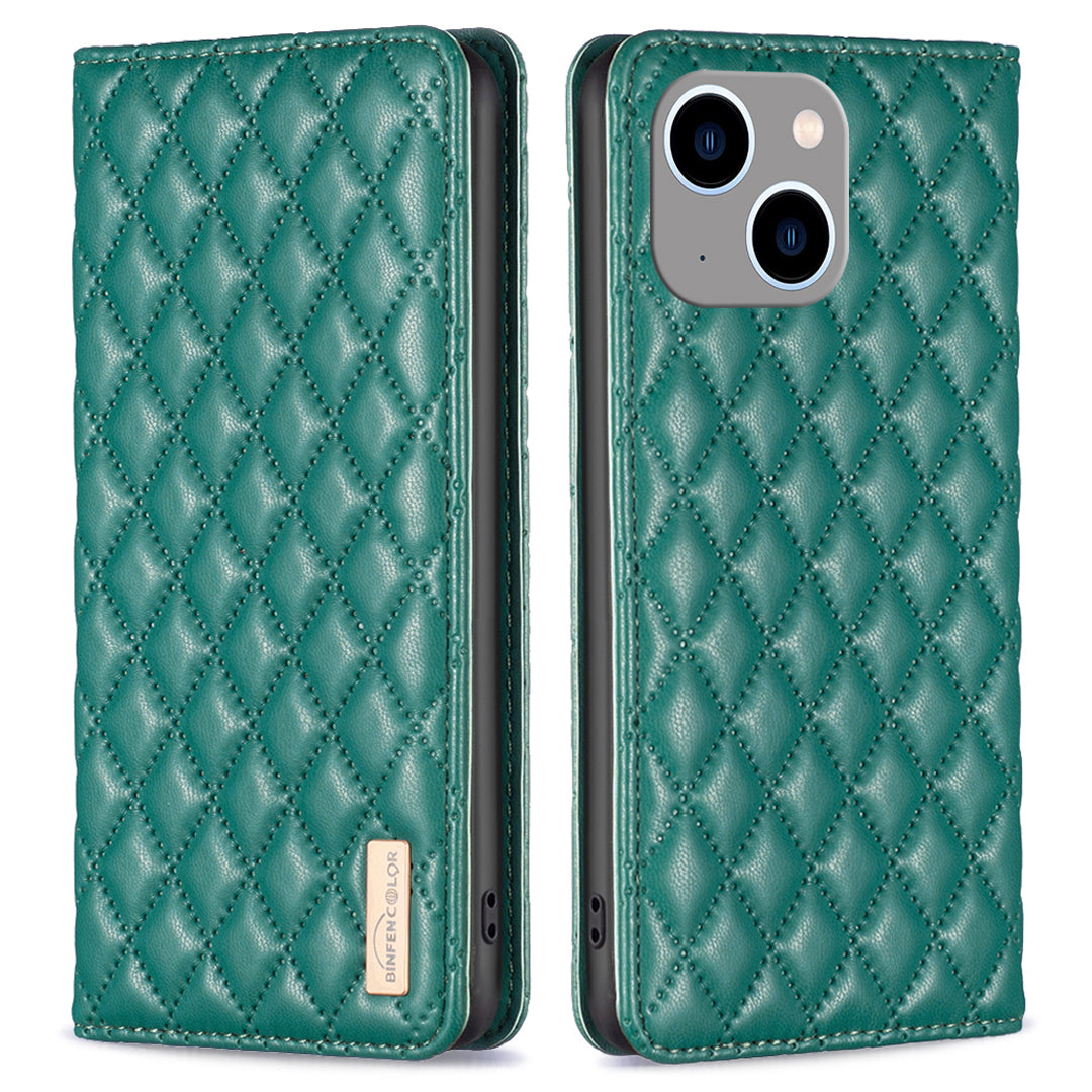 BINFEN COLOR BF Style-16 For iPhone 15 Plus Card Holder Phone Case Drop-proof PU Leather Stand Shell BINFEN COLOR BF Style-16 For iPhone 15 Plus Card Holder Phone Case Drop-proof PU Leather Stand Shell